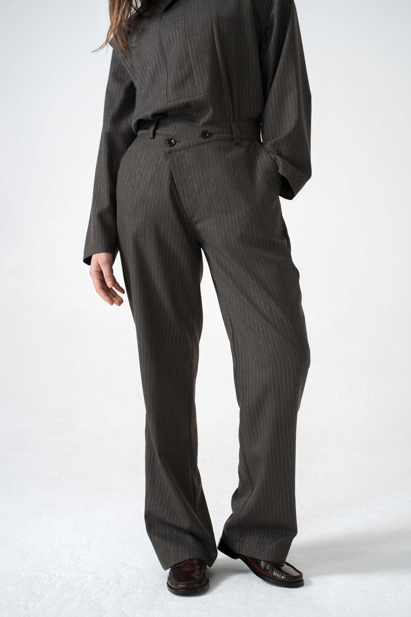 LOIS TROUSERS STRIPE GREY